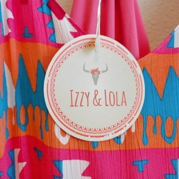 Izzy & Lola Dress Boho Tribal Print Sz M - Picture 5 of 10